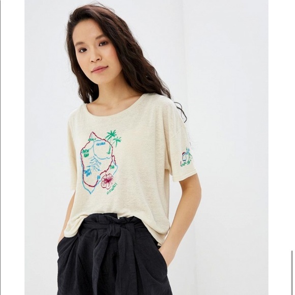 Free People Tops - NWT Free People Beach House Tee In Oatmeal Combo